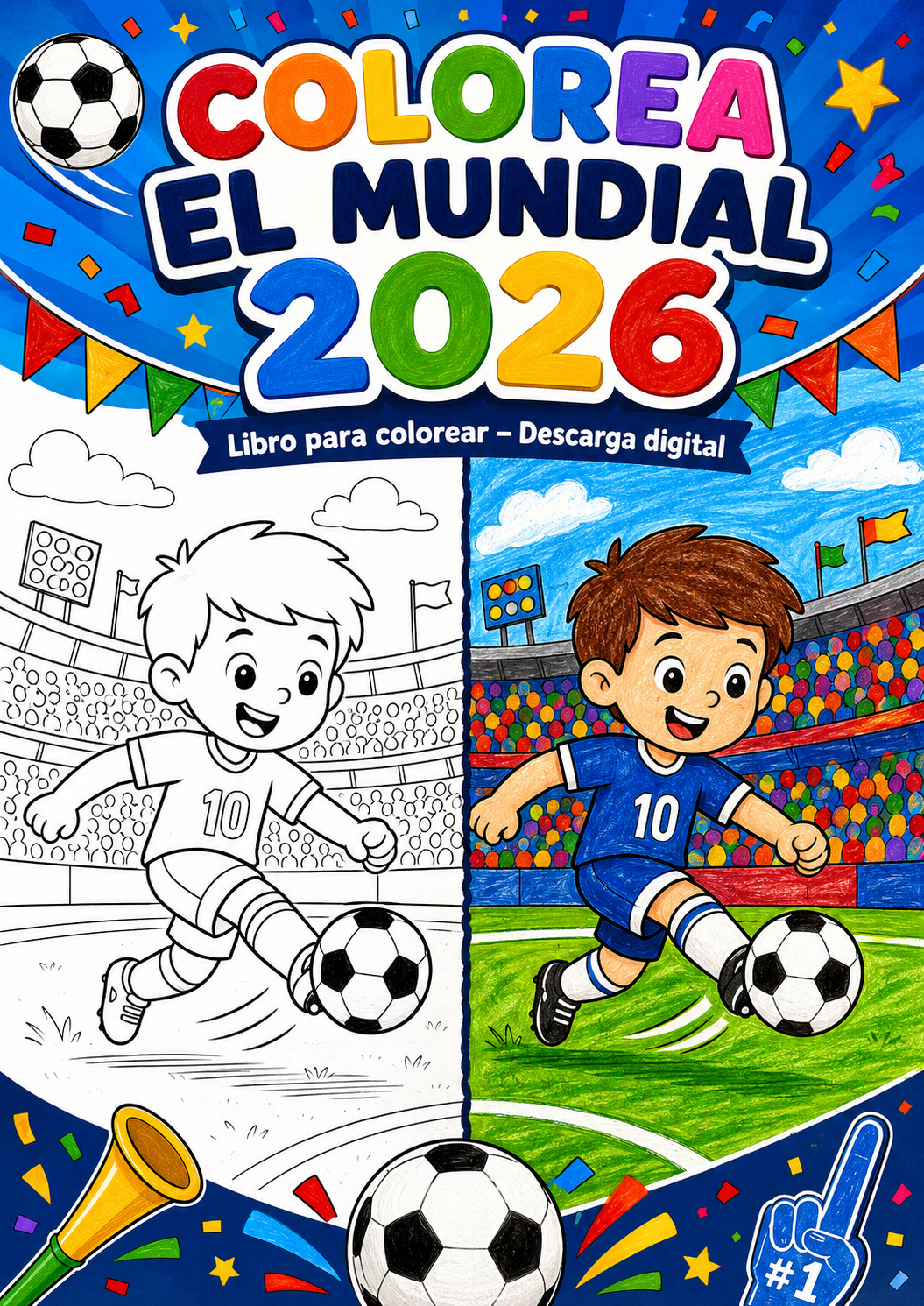 Portada Colorea el Mundial 2026